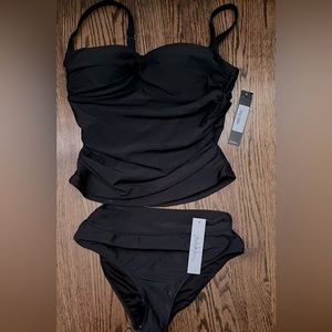 $98 NWT Nicole Miller Studio TANKINI Black MEDIUM
